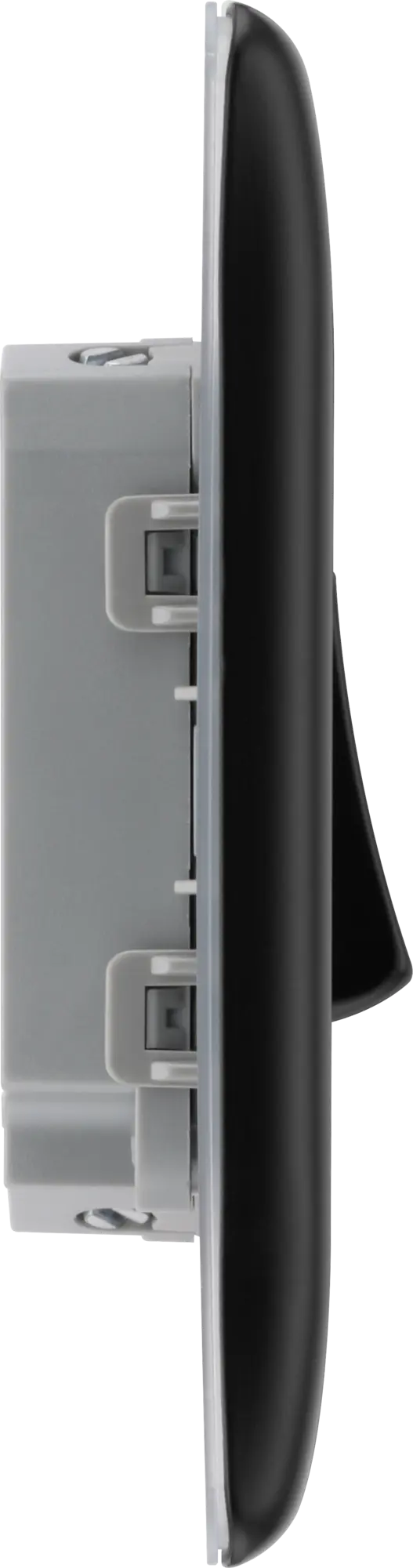 BG Nexus Metal Matt Black 2 Gang 20A 16AX 2 Way Plate Switch - NFB42 BG Nexus