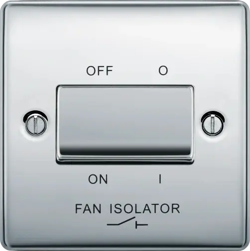 BG Nexus Metal Fan Isolator Switch in Polished Chrome - NPC15-01 BG (British General)