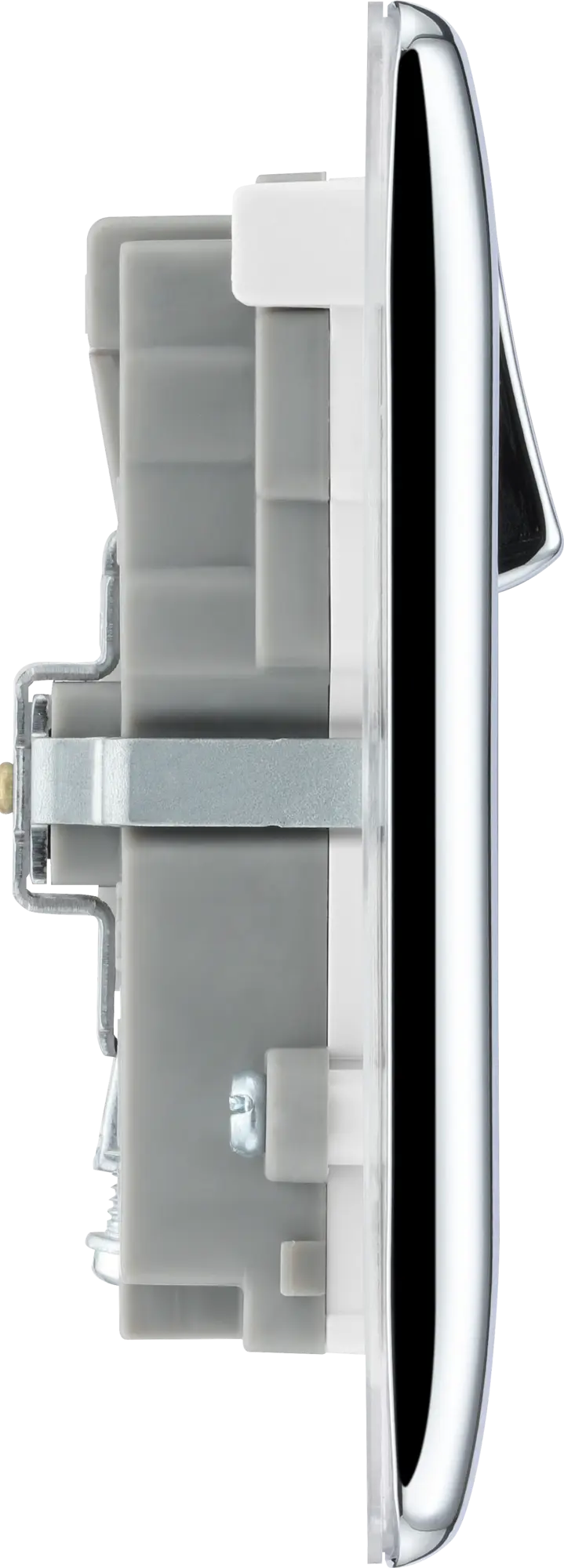 BG Nexus Metal USB USBC 45W Double Socket in Polished Chrome with White Inserts NPC22UAC45W BG Nexus