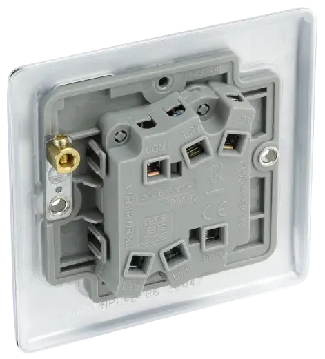 BG Nexus Metal 2 Gang Light Switch in Polished Chrome - NPC42-01 BG (British General)