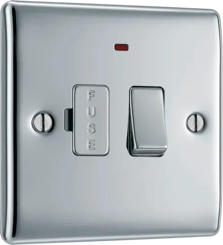 BG Nexus Metal Switched Fused Spur with Neon in Polished Chrome - NPC52-01 BG (British General)