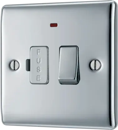 BG Nexus Metal Switched Fused Spur with Neon in Polished Chrome - NPC52-01 BG (British General)