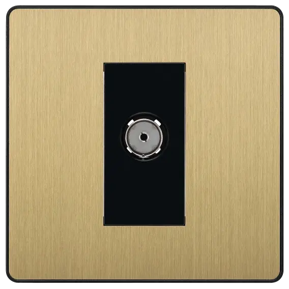 BG Evolve Satin Brass Screwless TV Aerial Socket PCDSB60B BG (British General)