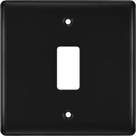 BG RNFB1 Matt Black Steel 1 Gang Front Cover Plate BG Nexus