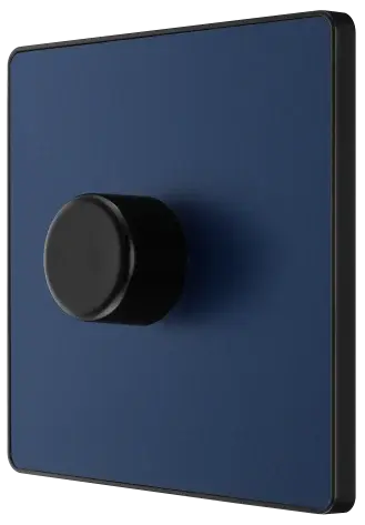BG Evolve Matt Blue Screwless Single Trailing Edge Dimmer Switch PCDDB81B BG (British General)