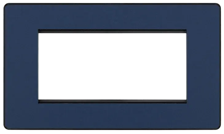 BG Evolve Matt Blue Screwless Quad Euro Module Front Plate PCDDBEMR4B BG (British General)