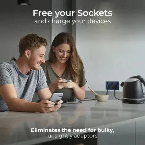 BG Evolve Matt Blue PCDDB22UAC45B USB Double Socket 45W Type A & C USB BG (British General)