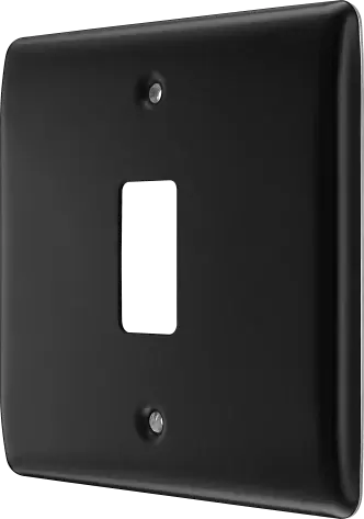 BG RNFB1 Matt Black Steel 1 Gang Front Cover Plate BG Nexus