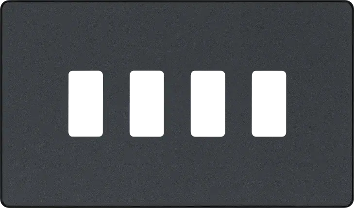 BG Evolve Matt Grey RPCDMG4B 4 Gang Front Cover Plate BG (British General)
