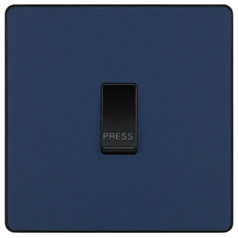 BG Evolve Matt Blue Screwless Single Press Switch PCDDB14B BG (British General)