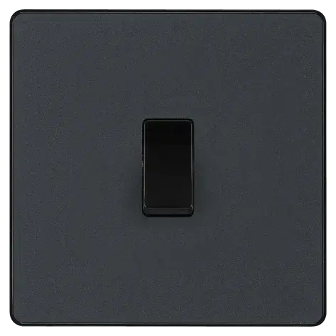 BG Evolve Matt Grey Screwless Single Light Switch PCDMG12B BG (British General)