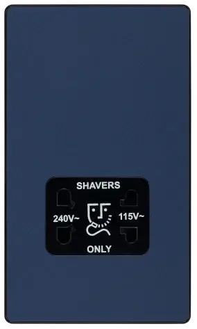 BG Evolve Matt Blue Screwless Dual Volt Shaver Socket PCDDB20B BG (British General)