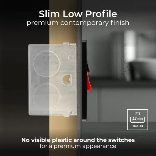 BG Evolve Satin Brass Screwless 45A DP Cooker Unit + Socket + Neon PCDSB70B BG (British General)