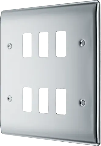 BG RNPC6 Polished Chrome 6 Gang Front Cover Plate BG Nexus