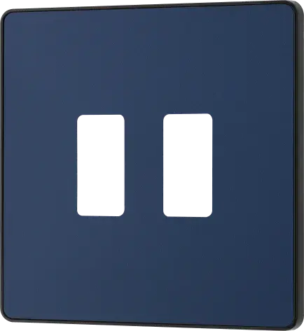 BG Evolve Matt Blue RPCDDB2B 2 Gang Front Cover Plate BG (British General)
