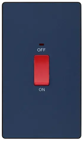 BG Evolve Matt Blue Screwless 45A DP Double Plate + Neon PCDDB72B BG (British General)