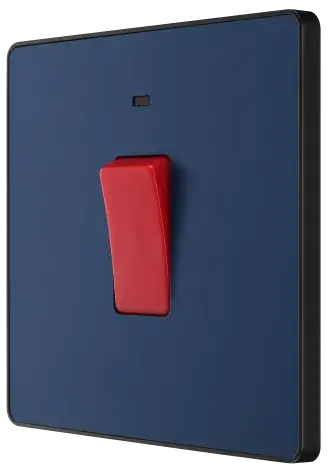 BG Evolve Matt Blue Screwless 45A DP Single Plate + Neon PCDDB74B BG (British General)