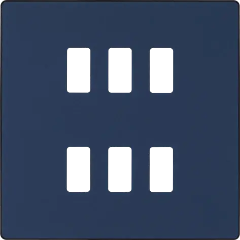BG Evolve Matt Blue RPCDDB6B 6 Gang Front Cover Plate BG (British General)