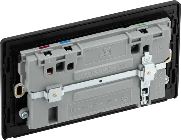 BG Evolve Matt Black PCDMB22UAC22B USB Double Socket 22W Type A & C USB BG Nexus