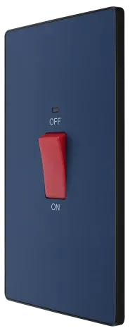 BG Evolve Matt Blue Screwless 45A DP Double Plate + Neon PCDDB72B BG (British General)