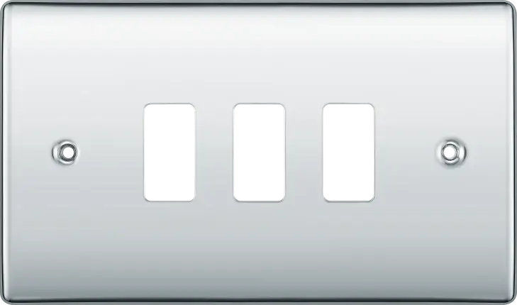 BG RNPC3 Polished Chrome 3 Gang Front Cover Plate BG Nexus