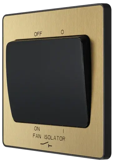 BG Evolve Satin Brass Screwless Triple Pole Fan Isolator Switch PCDSB15B BG (British General)