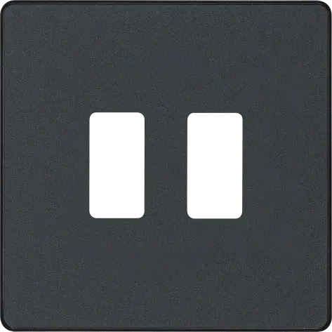 BG Evolve Matt Grey RPCDMG2B 2 Gang Front Cover Plate BG (British General)