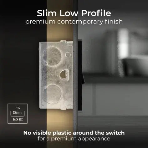 BG Evolve Matt Blue Screwless Switched Spur + Neon + Cable Outlet PCDDB52B BG (British General)