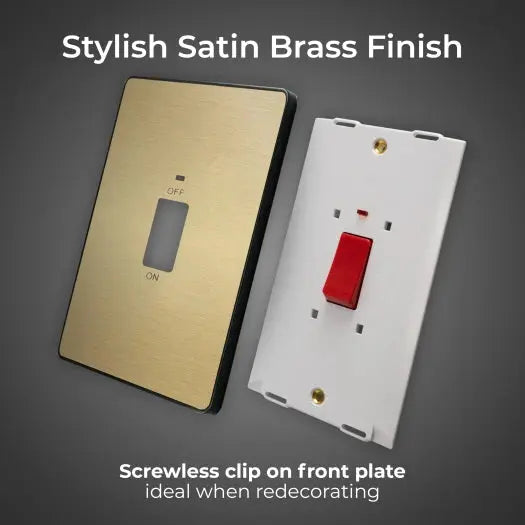 BG Evolve Satin Brass Screwless 45A DP Double Plate + Neon PCDSB72B BG (British General)