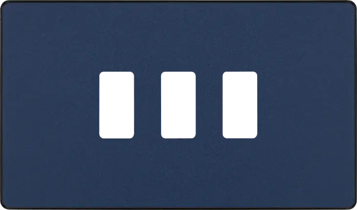 BG Evolve Matt Blue RPCDDB3B 3 Gang Front Cover Plate BG (British General)