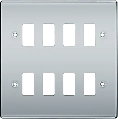 BG RNPC8 Polished Chrome 8 Gang Front Cover Plate BG Nexus