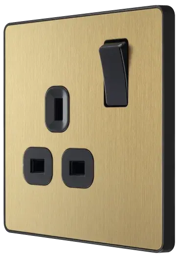 BG Evolve Satin Brass Screwless Single Socket PCDSB21B BG (British General)