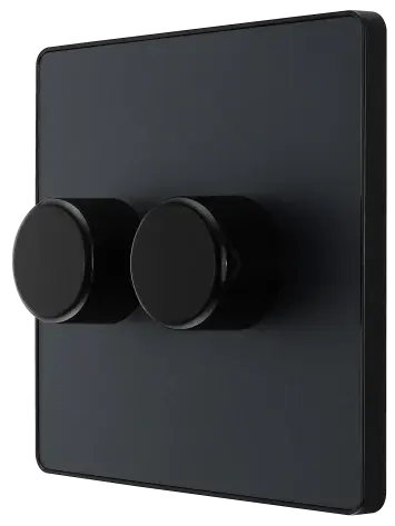 BG Evolve Matt Grey Screwless Double Trailing Edge Dimmer Switch PCDMG82B BG (British General)