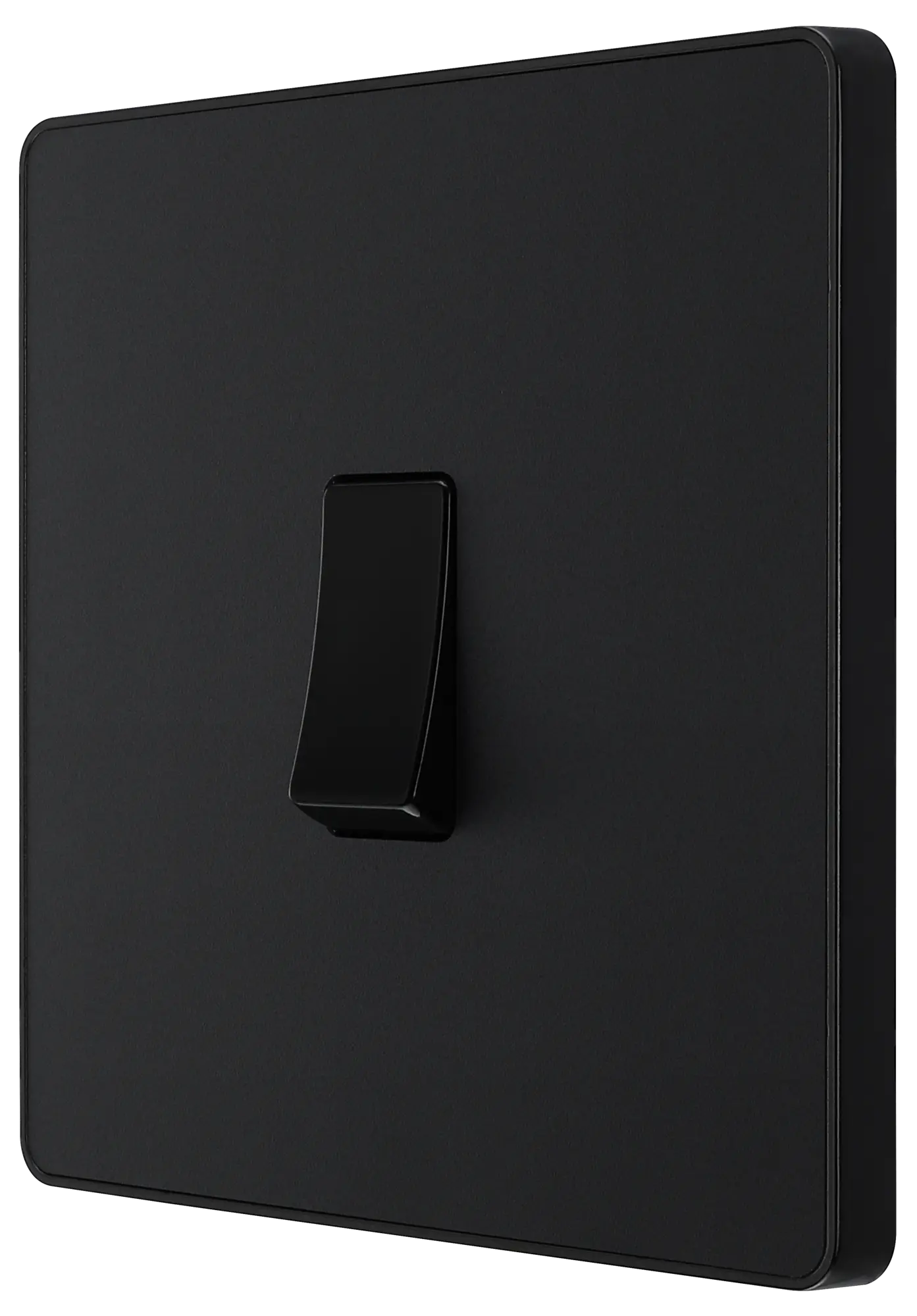 BG Evolve Matt Black Screwless Single Light Switch - PCDMB12B BG (British General)