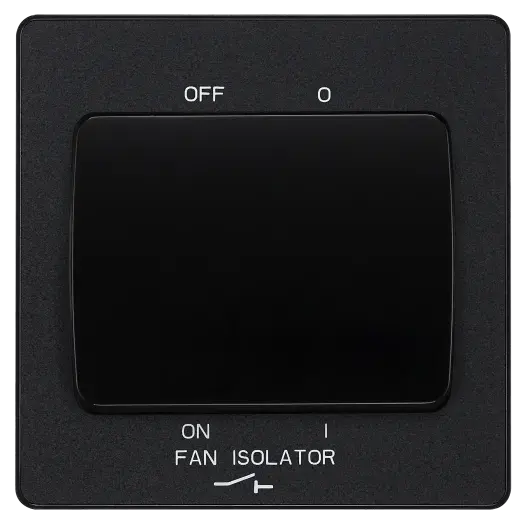 BG Evolve Matt Black Screwless Triple Pole Fan Isolator Switch PCDMB15B BG (British General)