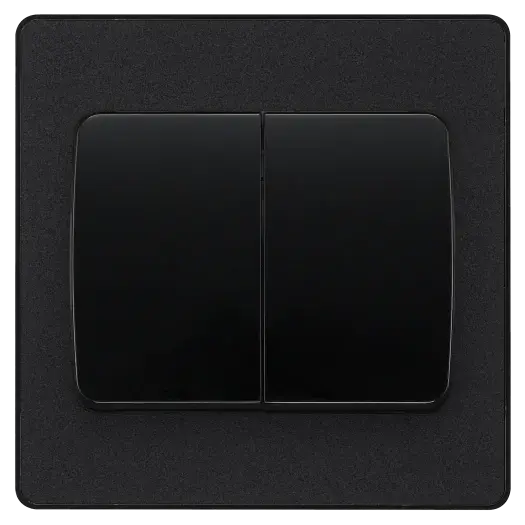 BG Evolve Matt Black Screwless Double Light Switch (Wide) PCDMB42WB BG (British General)