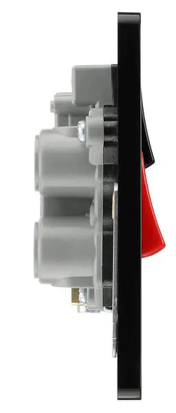 BG Evolve Matt Black Screwless 45A DP Cooker Unit + Socket + Neon PCDMB70B BG (British General)