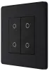 BG Evolve Matt Black Screwless Double Master Touch Dimmer Switch PCDMBTDM2B BG (British General)