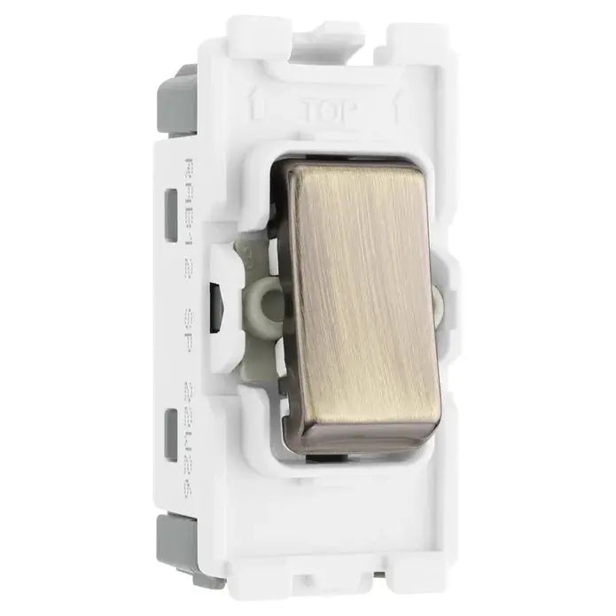 BG RAB12 Antique Brass 2 Way Single Pole Light Switch 20 Amp Grid Switch BG Nexus