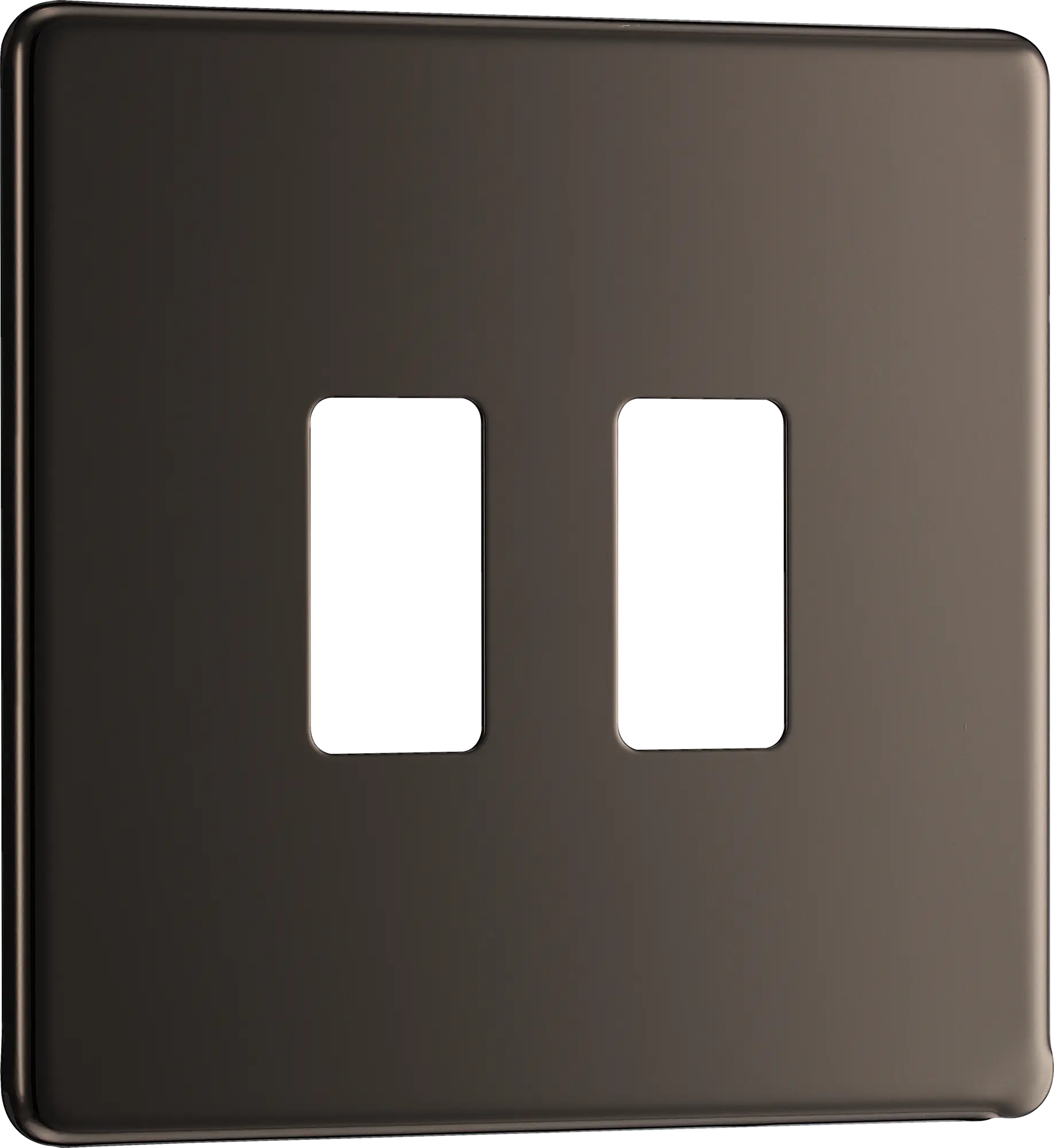 BG RFBN2 Screwless Black Nickel 2 Gang Front Cover Plate BG Nexus
