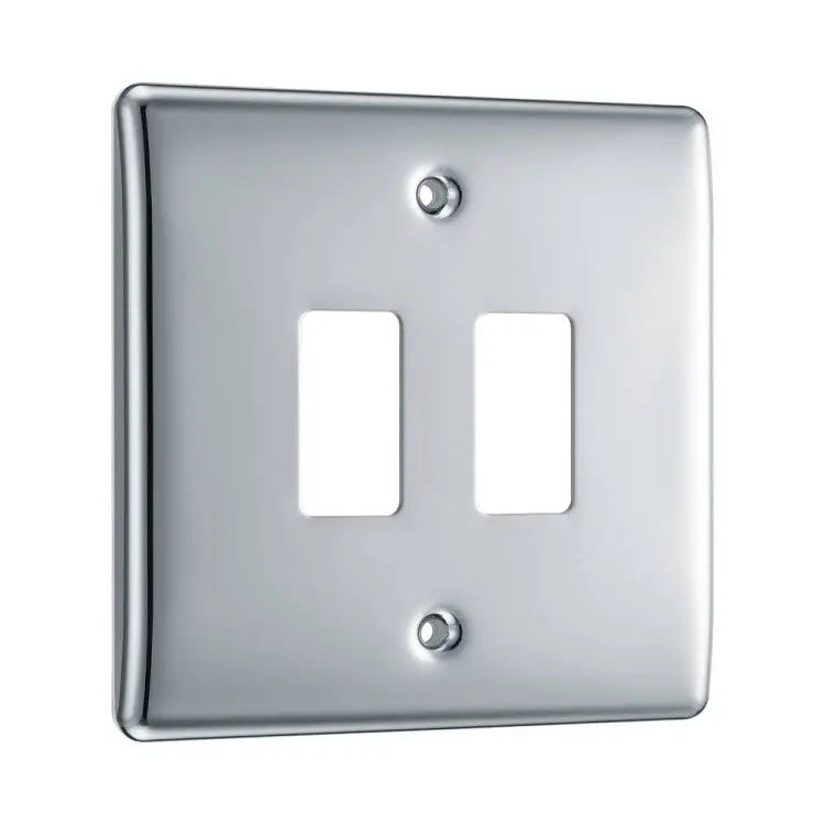 BG RNPC2 Polished Chrome 2 Gang Front Cover Plate BG Nexus