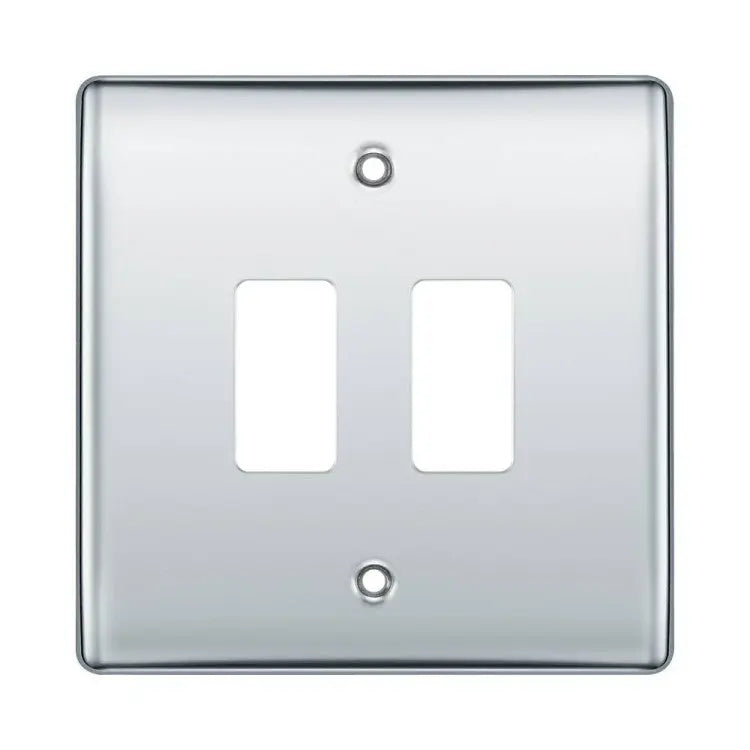 BG RNPC2 Polished Chrome 2 Gang Front Cover Plate BG Nexus