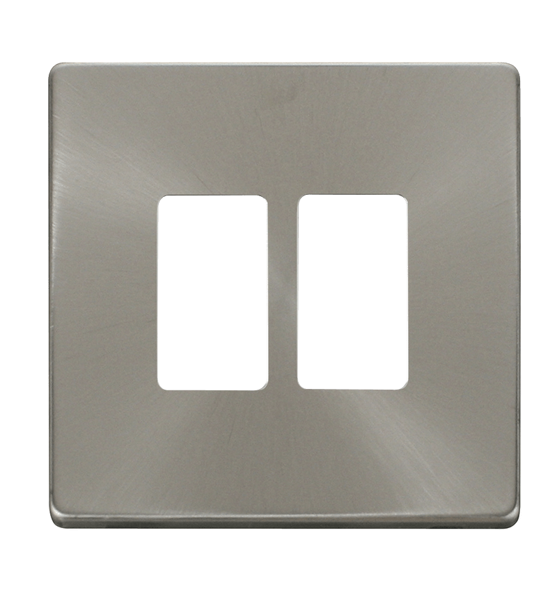 Click GridPro 2 Gang GridPro Frontplate - Brushed Stainless – SCP20402BS