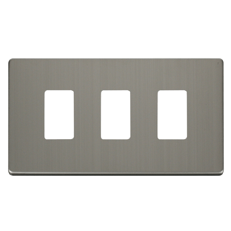 Click GridPro 3 Gang GridPro Frontplate - Stainless Steel – SCP20403SS