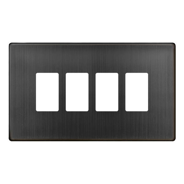 Click GridPro 4 GANG GRIDPRO COVER PLATE - MATT BRONZE – SCP20404BZ