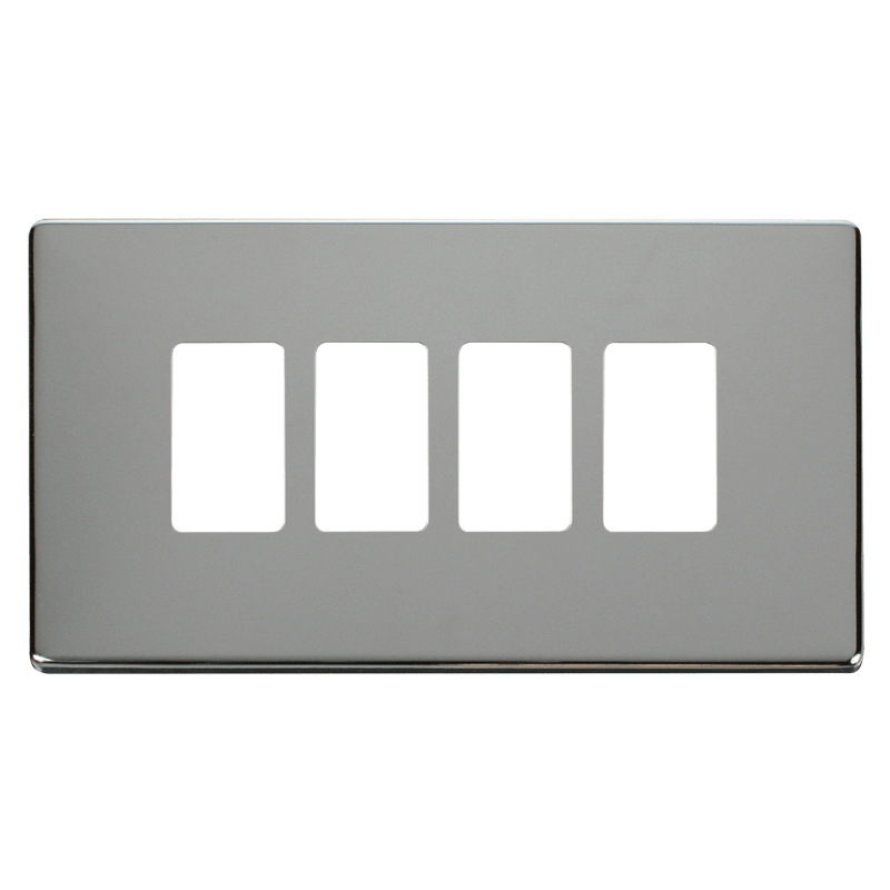 Click GridPro 4 Gang GridPro Frontplate - Polished Chrome – SCP20404CH