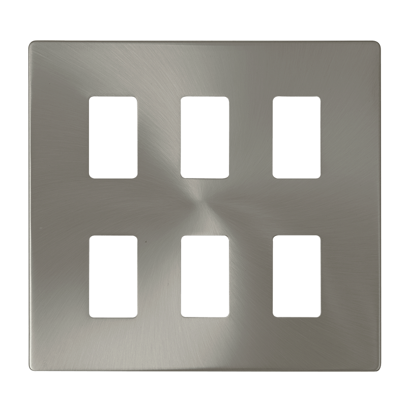 Click GridPro 6 Gang GridPro Frontplate - Brushed Stainless – SCP20506BS
