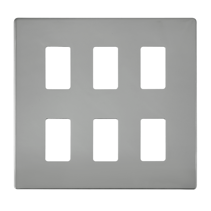 Click GridPro 6 Gang GridPro Frontplate - Polished Chrome – SCP20506CH