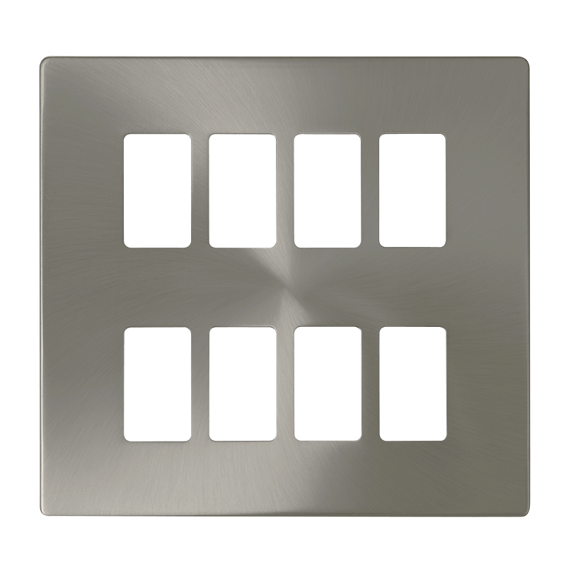 Click GridPro 8 Gang GridPro Frontplate - Brushed Stainless – SCP20508BS
