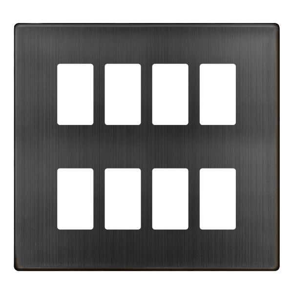 Click GridPro 8 GANG GRIDPRO COVER PLATE - MATT BRONZE – SCP20508BZ
